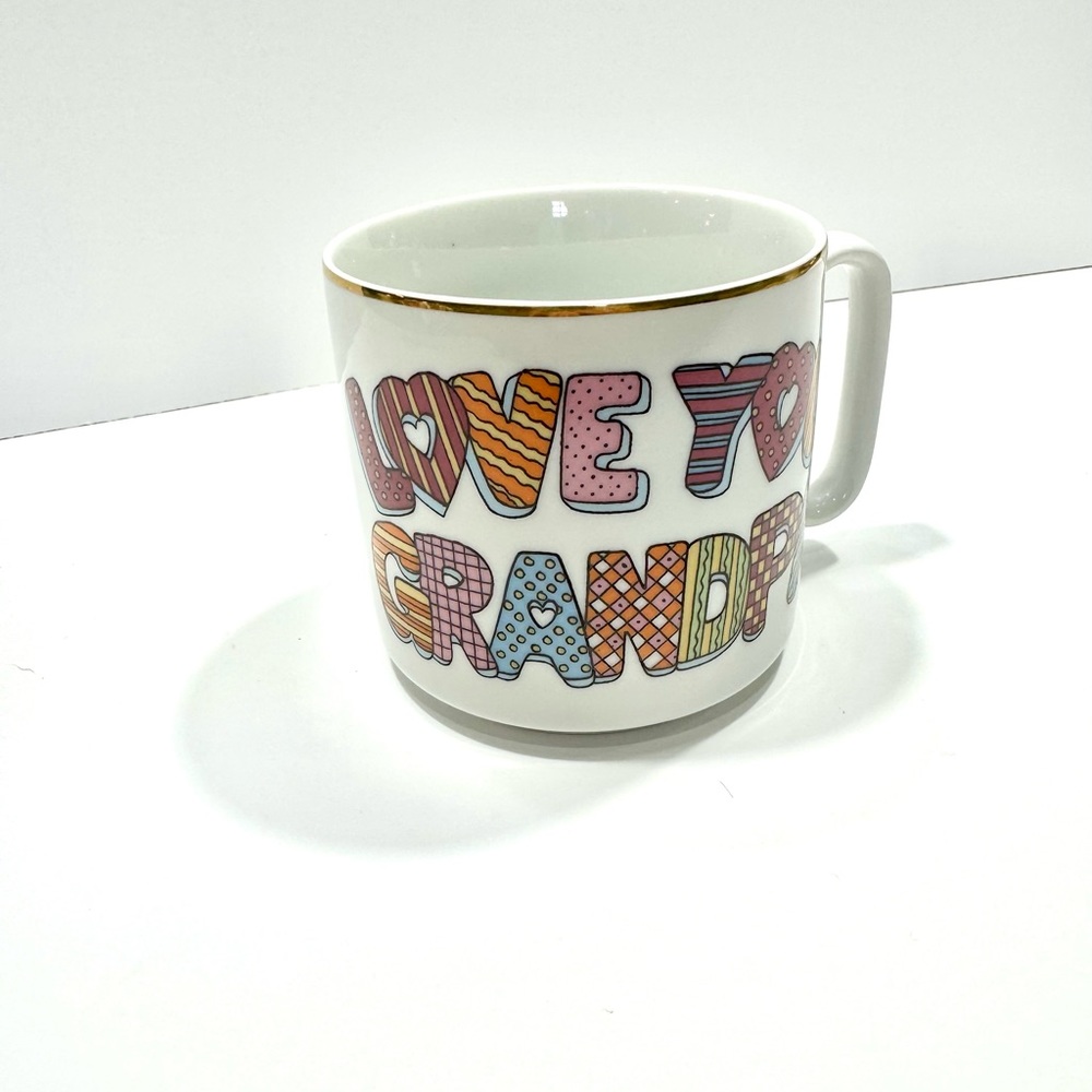 LEFTON HAND PAINTED COLORFUL LOVE YOU GRANDPA TEA MUG - Picture 2 of 9